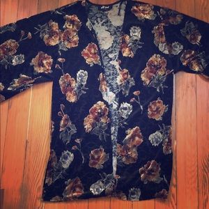 Black and Gold flowered velour robe